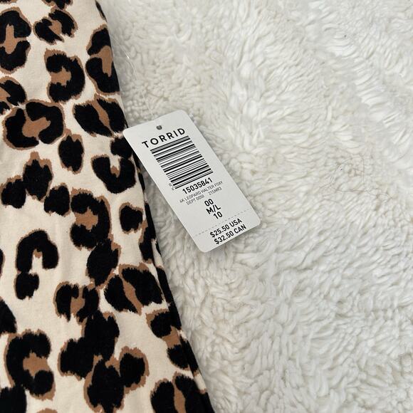 NWT Torrid Women’s Halter Cheetah CottonShirt Plus Sz 00 Mob Wife Classic Glam - Picture 5 of 6